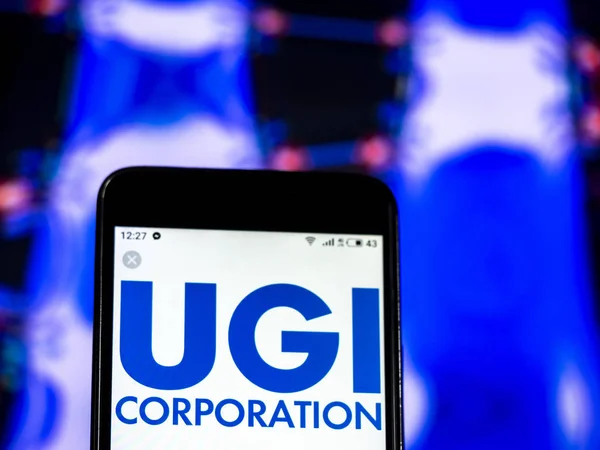 Kiev Ukraine Jan 2019 Ugi Corporation Logo Seen Displayed Smart — Stock Photo, Image