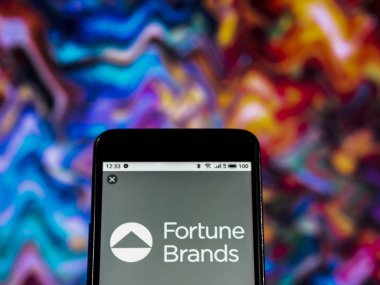 Kiev, Ukrayna - Jan 5, 2019: Servet markalar Holding Şirket logosu akıllı telefon görüntülenen gördüm