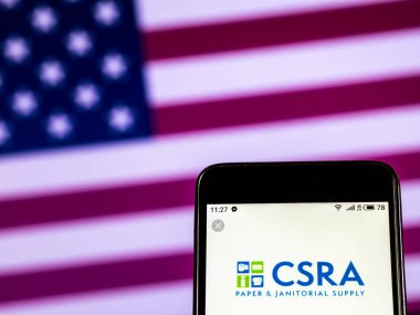 Kiev, Ukrayna - 7 Ocak 2019: Csra A.ş. bilgi teknolojisi şirket logosu akıllı telefon görüntülenen gördüm