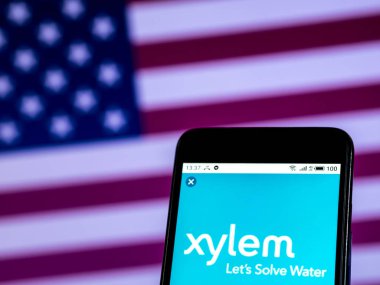 Kiev, Ukrayna - 8 Ocak 2019: Xylem Inc. ticari şirket logosu akıllı telefon görüntülenen gördüm.