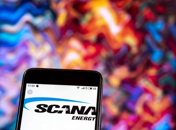 Kiew Ukraine Januar 2019 Firmenlogo Der Energieversorger Scana Auf Dem — Stockfoto