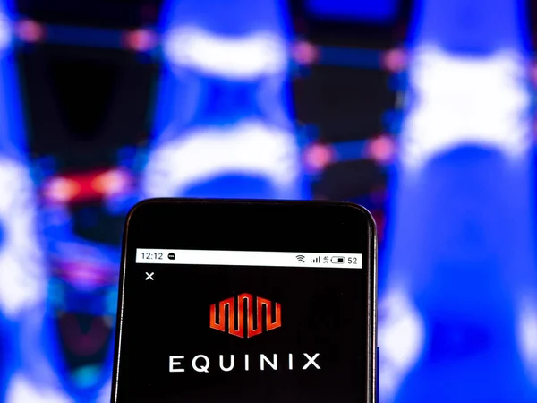 Kiev Ukraine Janeiro 2019 Equinix Logotipo Empresa Serviços Internet Visto — Fotografia de Stock