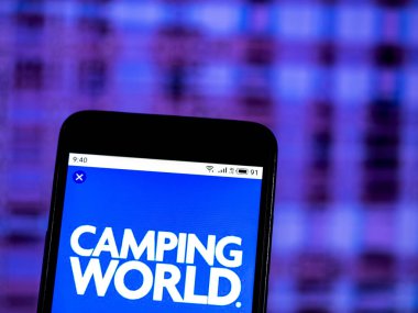 Kiev, Ukrayna - 10 Jan 2019: Kamp dünya perakende şirket logosu akıllı telefon görüntülenen gördüm.