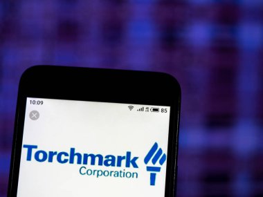 Kiev, Ukrayna - 10 Jan 2019: Torchmark hayat sigorta şirket logosu gördüm akıllı telefon görüntülenen.