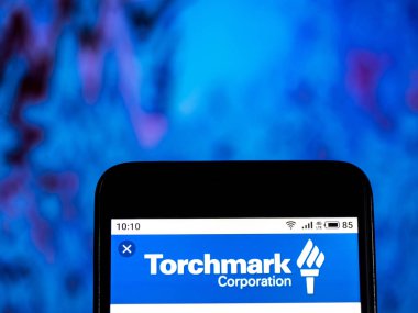 Kiev, Ukrayna - 10 Jan 2019: Torchmark hayat sigorta şirket logosu gördüm akıllı telefon görüntülenen.