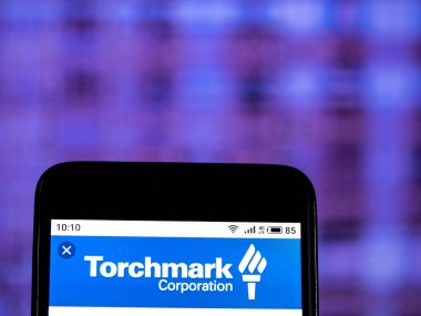 Kiev, Ukrayna - 10 Jan 2019: Torchmark hayat sigorta şirket logosu gördüm akıllı telefon görüntülenen.
