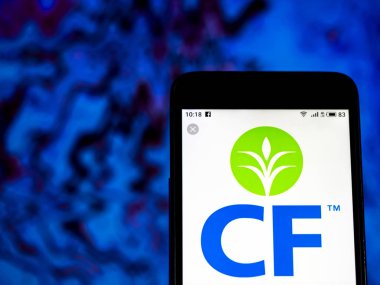 Kiev, Ukrayna - 10 Jan 2019: Cf imalat sanayi şirket logosu akıllı telefon görüntülenen gördüm.