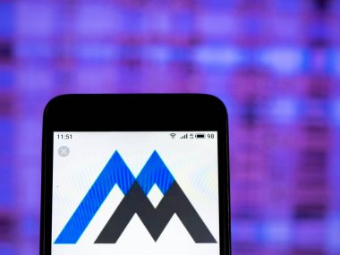 Kiev, Ukrayna - 11 Ocak 2019: Martin Marietta malzemeleri yapı malzeme şirket logosu akıllı telefon görüntülenen gördüm.