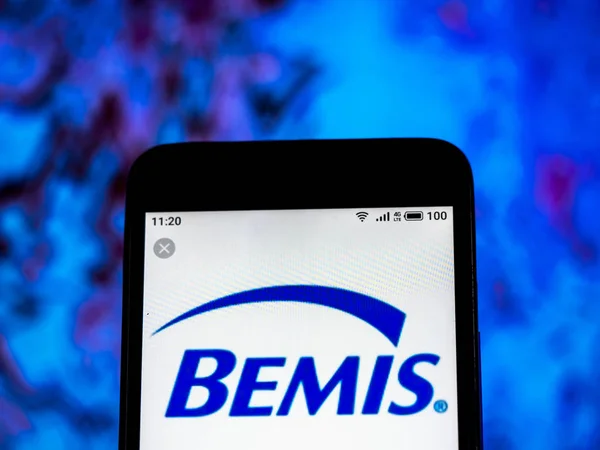 Kiev Oekraïne Jan 2019 Bemis Manufacturing Company Logo Zien Weergegeven — Stockfoto