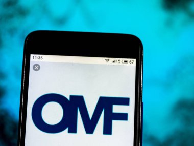 Kiev, Ukrayna - Jan 12, 2019: Onemain mali firma logosu akıllı telefon görüntülenen gördüm.