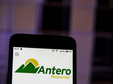 Kiev, Ukrayna - 13 Ocak 2019: Antero kaynakları şirket logosu akıllı telefon görüntülenen gördüm.