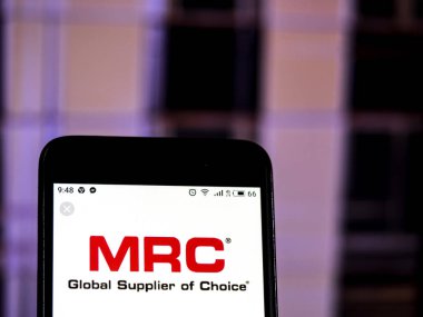Kiev, Ukrayna - 13 Ocak 2019: Mrc küresel şirket logosu akıllı telefon görüntülenen gördüm.