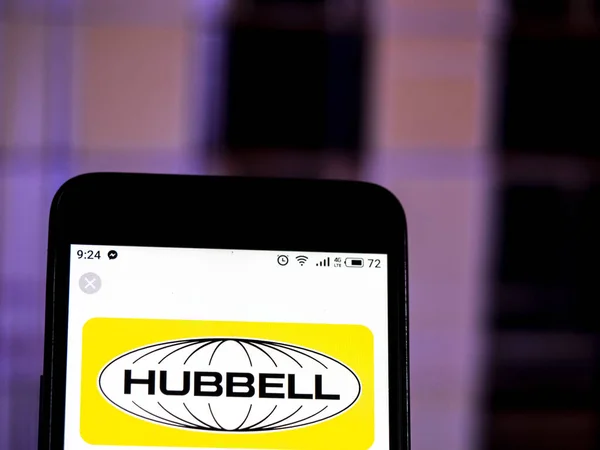 Kiev Ukrajna Jan 2019 Hubbell Incorporated Cég Logója Látható Megjelenített — Stock Fotó