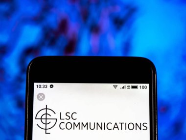 Kiev, Ukrayna - Jan 14, 2019: Lsc iletişim baskı şirket logosu akıllı telefon görüntülenen gördüm.