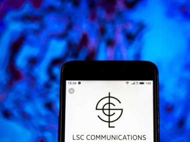 Kiev, Ukrayna - Jan 14, 2019: Lsc iletişim baskı şirket logosu akıllı telefon görüntülenen gördüm.