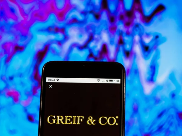 Kiev, Ukrayna - Jan 14, 2019: Greif, Inc şirket logosu akıllı telefon görüntülenen gördüm.