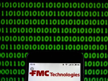 Kiev, Ukrayna - 16 Ocak 2019: Fmc Corporation Şirket logosu üretim kimyasal akıllı telefon görüntülenen gördüm