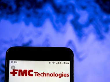 Kiev, Ukrayna - 16 Ocak 2019: Fmc Corporation Şirket logosu üretim kimyasal akıllı telefon görüntülenen gördüm