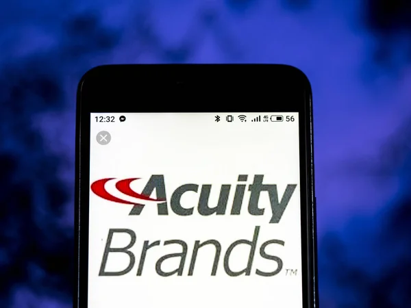 Kiev Ukraine Janeiro 2019 Logotipo Acuity Brands Company Exibido Smartphone — Fotografia de Stock