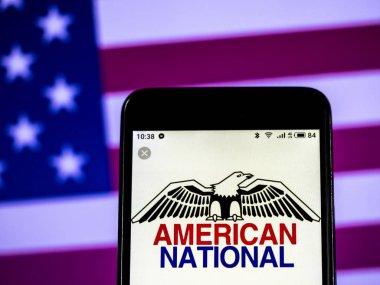 Kiev, Ukrayna - 17 Ocak 2019: Amerikan Ulusal Ins Hayat sigortası şirketi logosu akıllı telefonda görüntülendi görüldü