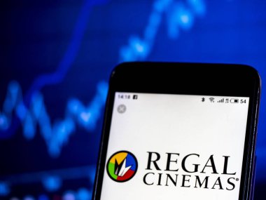 KIEV, UKRAINE - Jan 18, 2019: Regal Entertainment Group  logo seen displayed on smart phone