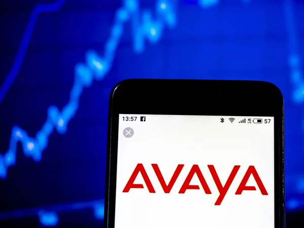 Kiev Ukraine Jan 2019 Avaya Technology Company Logo Seen Displayed — Stock Photo, Image
