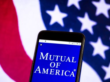 KIEV, UKRAINE - Jan 19, 2019: Mutual of America Life Insurance Company  logo seen displayed on smart phone