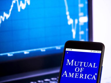 KIEV, UKRAINE - Jan 19, 2019: Mutual of America Life Insurance Company  logo seen displayed on smart phone