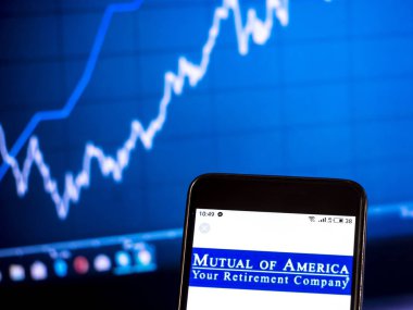 KIEV, UKRAINE - Jan 19, 2019: Mutual of America Life Insurance Company  logo seen displayed on smart phone