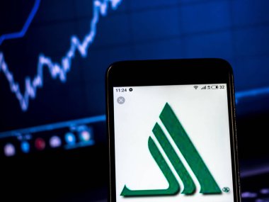 KIEV, UKRAINE - Jan 19, 2019: Albemarle Corporation Chemicals company  logo seen displayed on smart phone