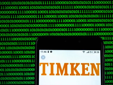 Kiev, Ukrayna - Jan 19, 2019: Timken şirket üretim şirket logosu akıllı telefon görüntülenen gördüm