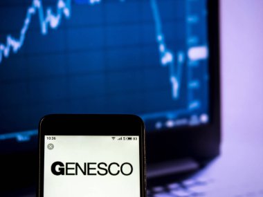 Kiev, Ukrayna - Jan 20, 2019: Genesco özel perakende şirket logosu akıllı telefon görüntülenen gördüm