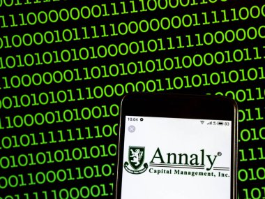 Kiev, Ukrayna - 22 Ocak 2019: Annaly sermaye yönetimi gerçek emlak yatırım güven şirket logosu bir akıllı telefon görüntülenen gördüm