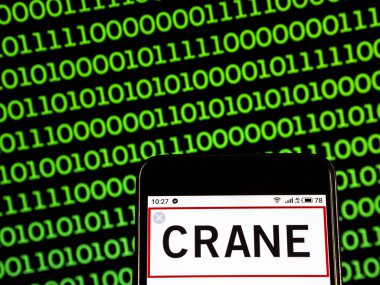 Kiev, Ukrayna - 22 Ocak 2019: Vinç a.ş. Makine Sanayi şirket logosu bir akıllı telefon görüntülenen gördüm