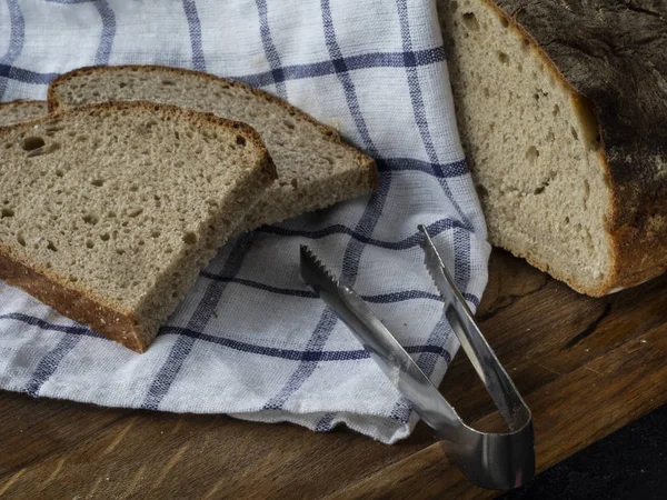 Snijd Roggebrood Snijplank — Stockfoto