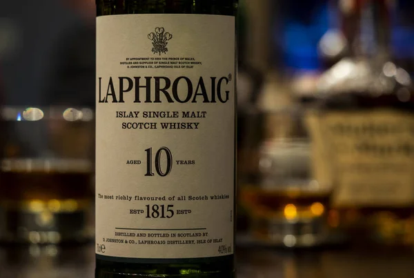 Kiev Ukraine Jan28 2019 Laphroaig Year Old Scotch Whisky Seen — Stock Photo, Image
