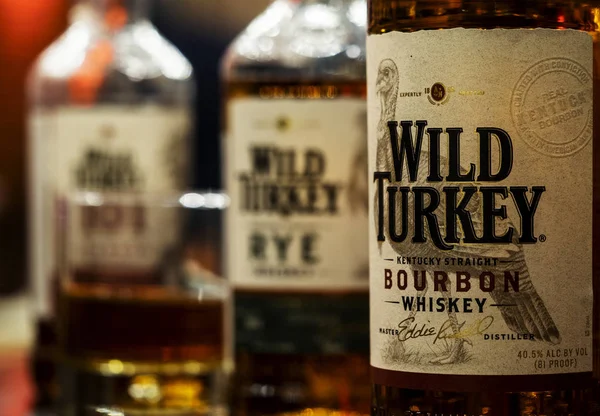 Kyjev Ukrajina Jan28 2019 Wild Turkey Bourbon Whisky Baru Čítač — Stock fotografie