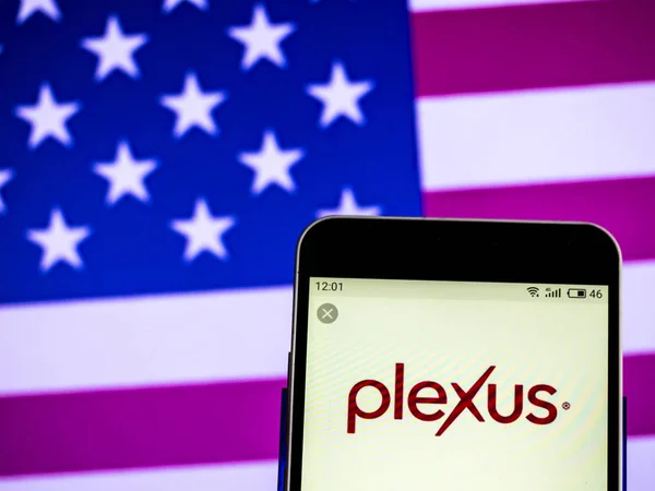 Kiew Ukraine Februar 2019 Plexuskorpus Firmenlogo Auf Smartphone Sehen — Stockfoto