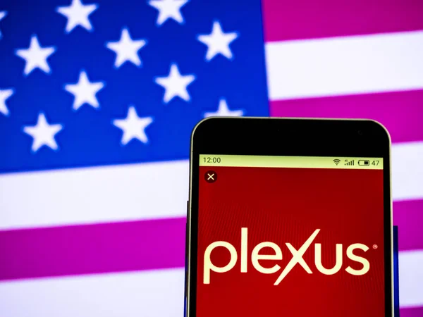 Kiew Ukraine Februar 2019 Plexuskorpus Firmenlogo Auf Smartphone Sehen — Stockfoto