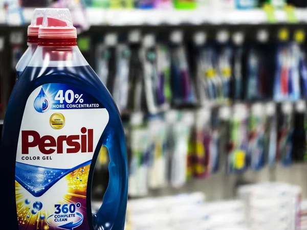 Kiev Ucrania Febrero 2019 Botella Persil Detergente Líquido Para Ropa — Foto de Stock