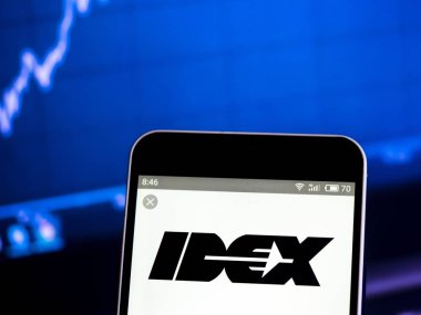 Kiev, Ukrayna - 13 Şubat 2019: IDEX şirket logosu akıllı telefon görüntülenen gördüm