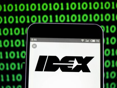 Kiev, Ukrayna - 13 Şubat 2019: IDEX şirket logosu akıllı telefon görüntülenen gördüm