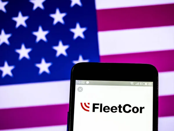 Kiev Ukrayna Şubat 2019 Fleetcor Technologies Inc Logo Akıllı Telefon — Stok fotoğraf