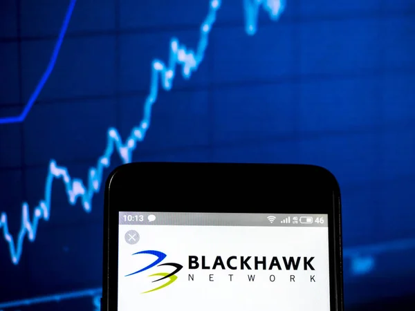 Kiev Ukraine Feb 2019 Blackhawk Network Holdings Logo Seen Displayed — Stock Photo, Image