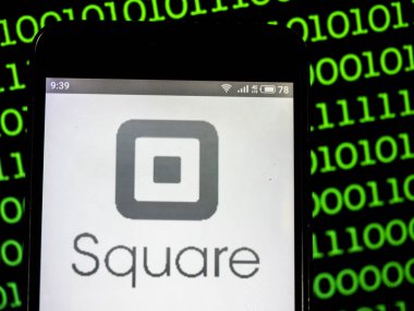 Kiev, Ukrayna - 16 Şubat 2019: Kare, Inc şirket logosu akıllı telefon görüntülenen gördüm