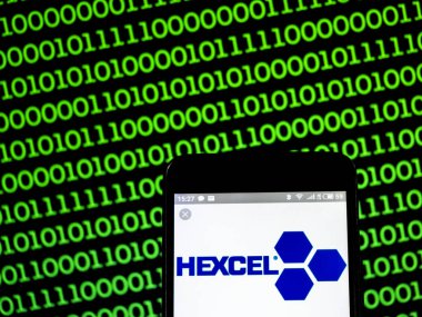 Kiev, Ukrayna - 17 Şubat 2019: Hexcel şirket logosu akıllı telefon görüntülenen gördüm