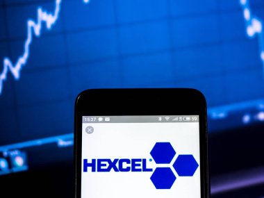 Kiev, Ukrayna - 17 Şubat 2019: Hexcel şirket logosu akıllı telefon görüntülenen gördüm