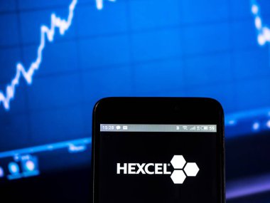 Kiev, Ukrayna - 17 Şubat 2019: Hexcel şirket logosu akıllı telefon görüntülenen gördüm