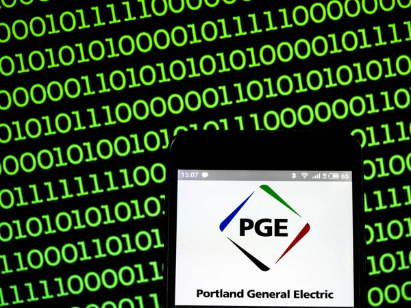 Kiev Ukrajna Február 2019 Portland General Electric Cég Logója Látható — Stock Fotó