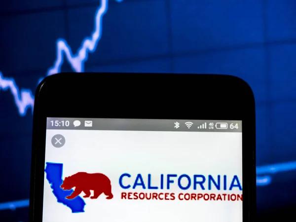 Kijów Ukraina Lutego 2019 California Resources Corporation Logo Widoczne Wyświetlane — Zdjęcie stockowe